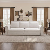 Bellemave® Chesterfield Sofa,93.7" King Pull Out Sofa Bed with Nailhead Trim & Rolled Arm - Bellemave